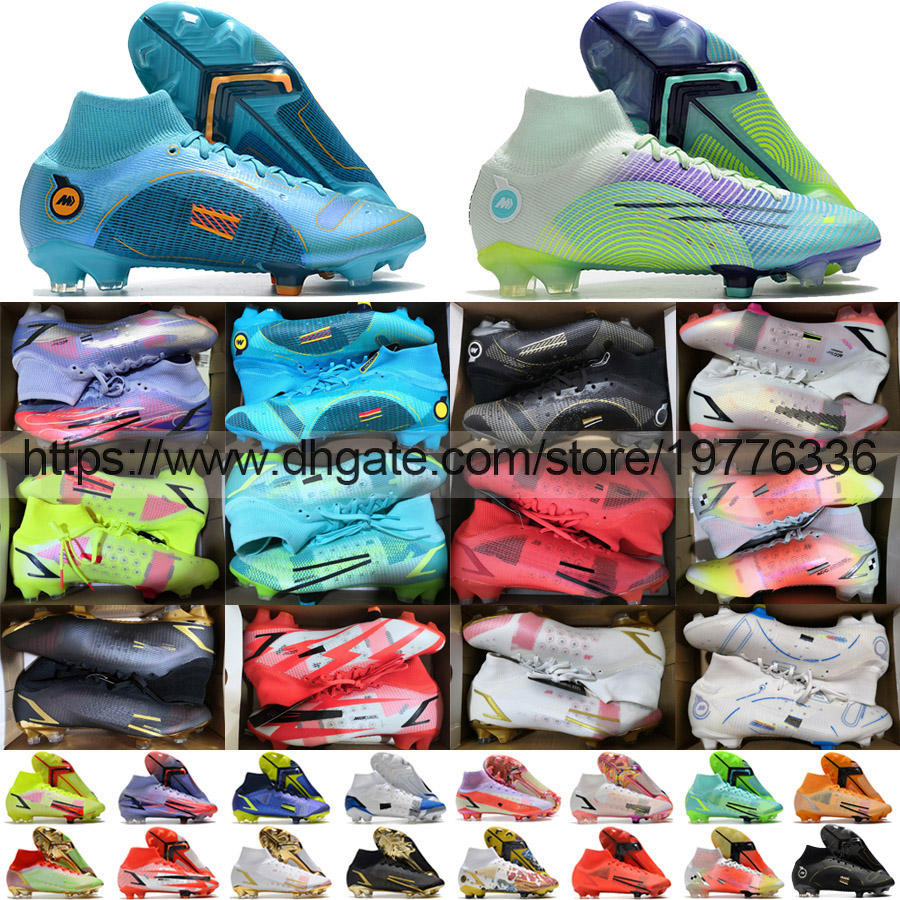 

Quality Soccer Boots Zoom Mercurial Superfly 9 Elite FG ACC Football Cleats Mens High Ankle Ronaldo Mbappe Soft Leather Strong Soccer Shoes Size US 6.5-12 Send With Bag, Superfly 13