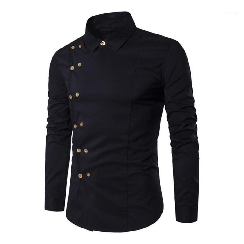 

Men's Casual Shirts T-shirt Long Sleeve Men Shirt Double-breasted Cardigan Fabulous Leisure, White