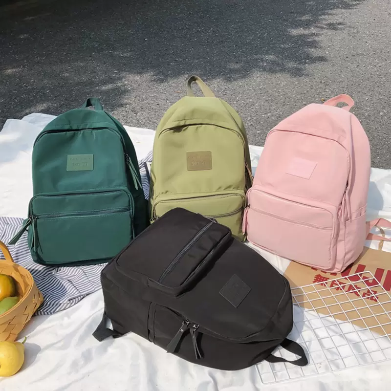 

Waist bagsWomens Nylon Backpack 2021 Large Capility Waterproof Travel Backpack Fashion Solid Color School Bag Backpack for Girls M049, Black