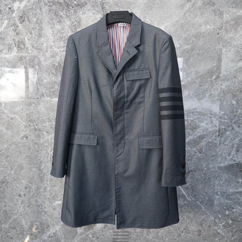 

Men's Trench Coats Autumn Male Star Gray Chesterfield Simple Slim Windbreaker Outer Clothes CoatMen's Kend22