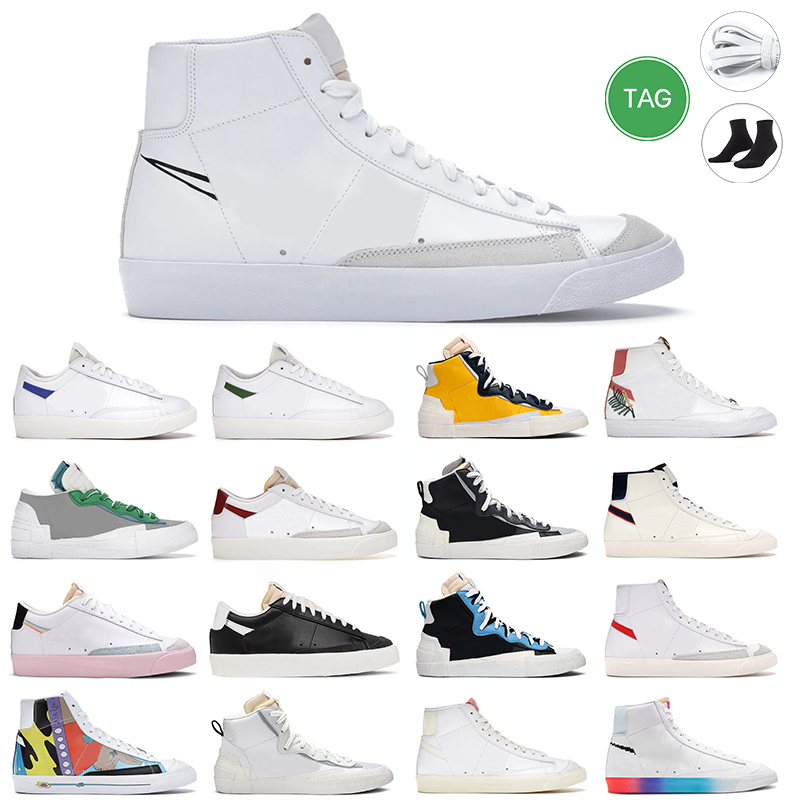 

Blazers Mid 77 Shoes Low White Black Grey Pacifice Blue Pomegranate Designer Sneakers mens trainers outdoor jogging walking, # 20