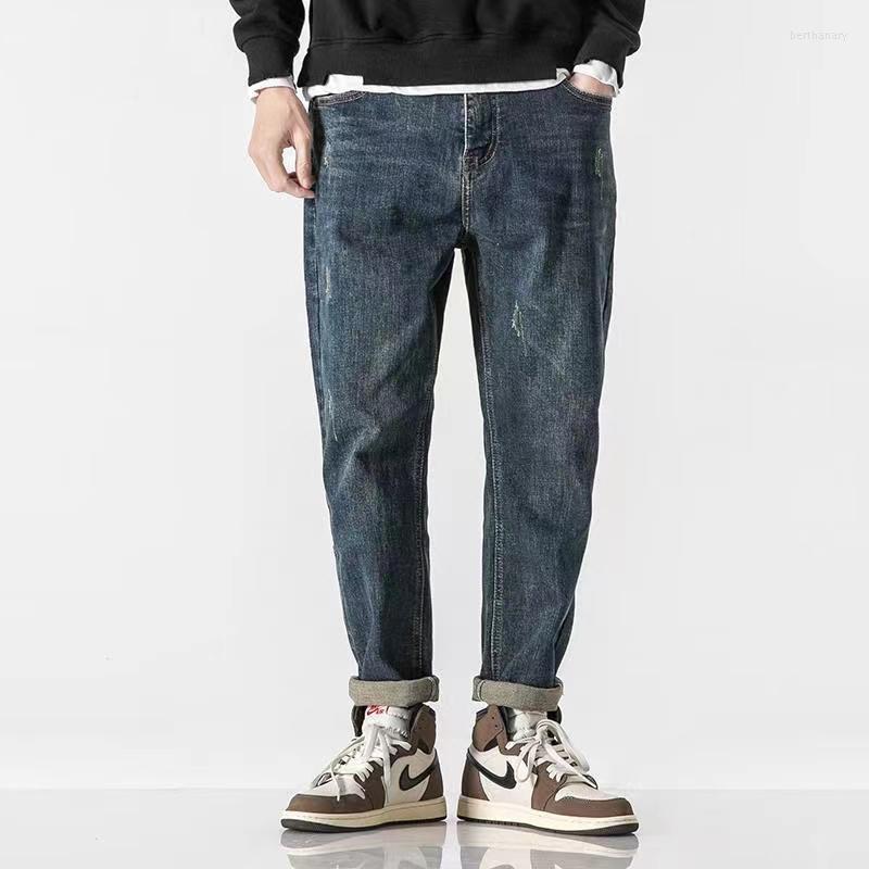 

Men's Jeans Men'S Spring And Autumn American Retro Straight Loose Male Nine-Point Slim Fit Elastic Skinny Casual Pants ManMen's Bert22, 001