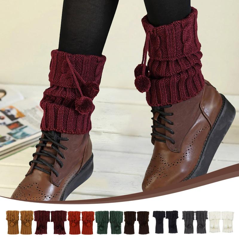 

Socks & Hosiery Japanese Lolita Women Warm Knee High Winter Knit Foot Cover Crochet Boot Cuffs Ankle Long, Bk