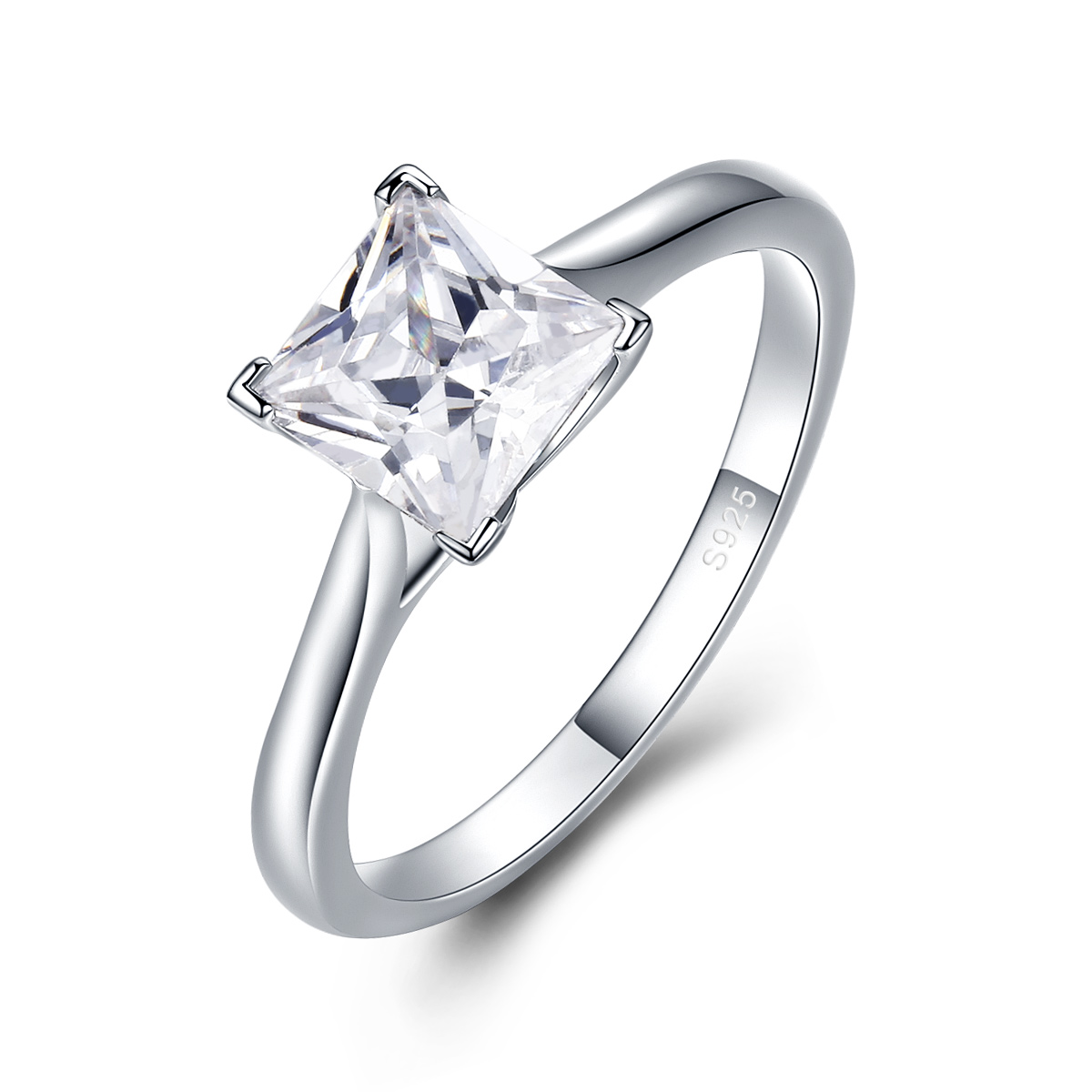 

Customized Round Cut Zirconia Diamond Solitaire Ring Wedding Band Engagement Bridal