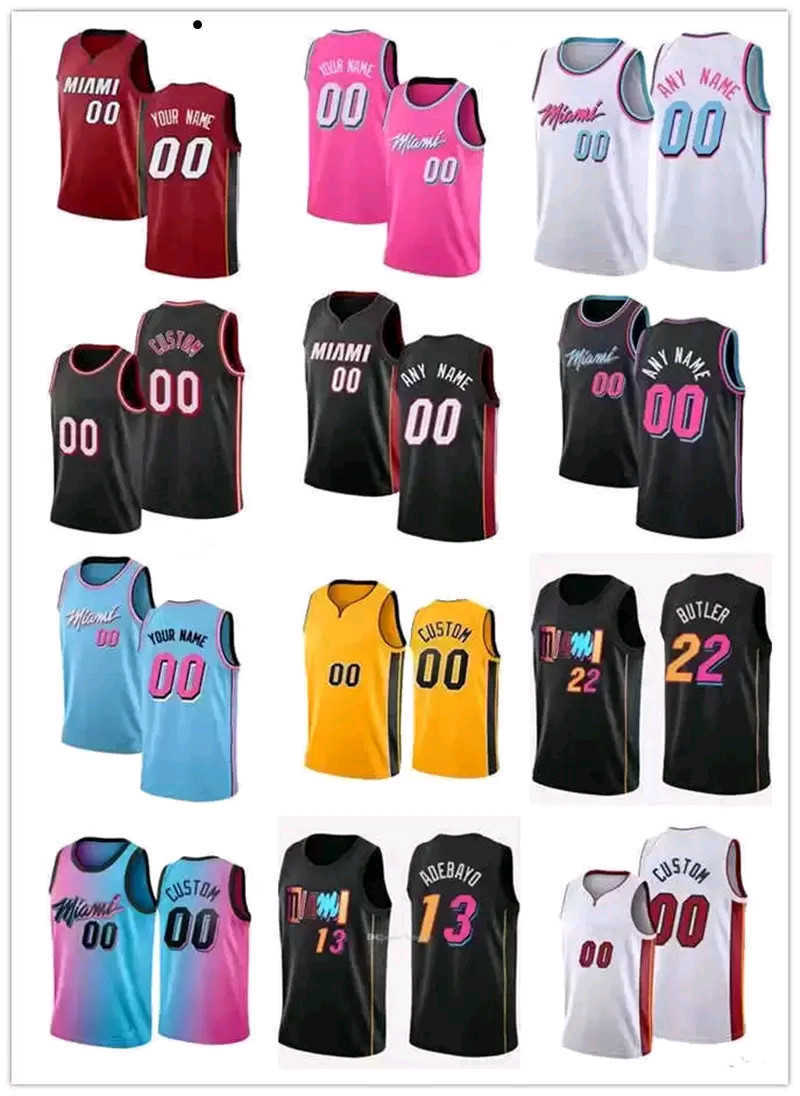 

75th Custom Mens Womens youth Miami''Heat''Jersey 21 Dewayne Dedmon 40 Udonis Haslem Tyler 14 Herro 55 Duncan Robinson Basketball Jerseys, Color