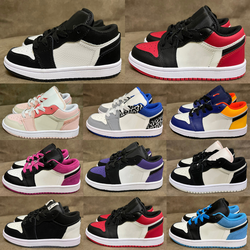 

Top Quality Boys Girls Jumpman 1 1s Basketball Shoes Children Toddler Sport Trainer Travis Obsidian Youth Kids Outdoor Sneaker Size 24-37, As photo 9