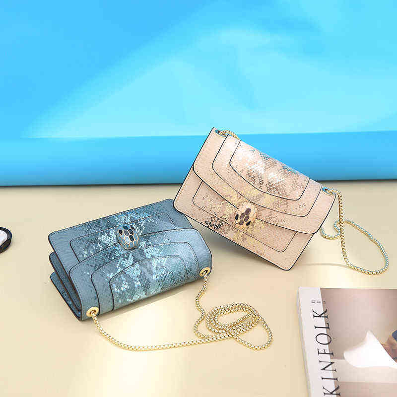 

summer new simple small square bag versatile one shoulder women's diagonal chain Purses, Large sapphire blue