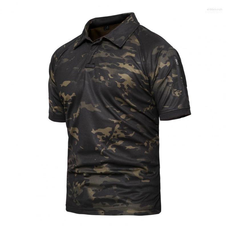 

Men's Casual Shirts Summer Men Sports Camouflage Short Sleeve Lapel Button Loose Breathable Top 2022 Eldd22, Black