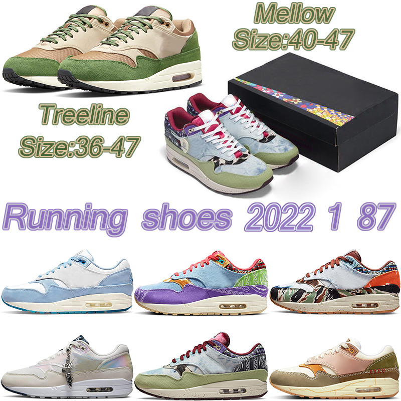 

2022 max 1 87 Men Women Treeline Blueprint Trainers Running Shoes Far Out Heavy 1s 87s Sneakers Sports La Ville Lumiere Mellow Wabi-Sabi Size 36-47, Please leave a message