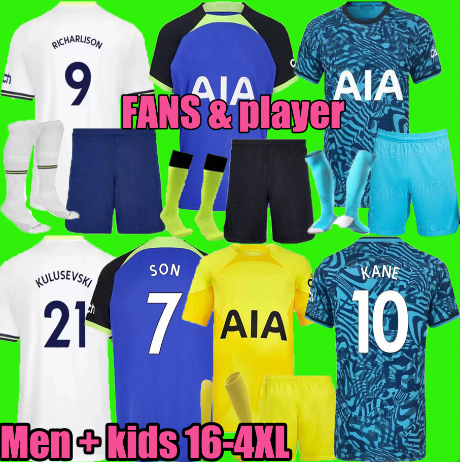 

22 23 KANE SON KULUSEVSKI PERISIC Soccer Jerseys TOTTEN HOJBJERG RICHARLISON 2022 2023 LUCAS DELE SPENCE LENGLET Football kit shirt BRYAN purple Men kids 3XL 4XL
