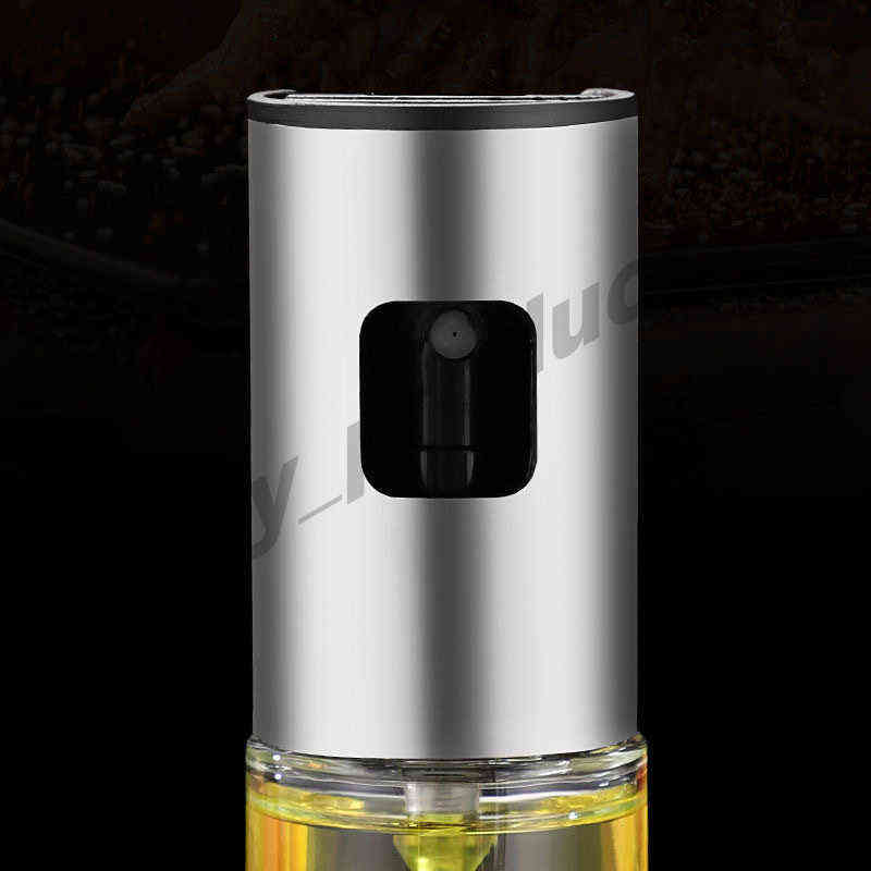 

1PC Stainless Steel Transparent Spray Oil Glass Bottle BBQ Tools Olive Oil Control Sprayer Kitchen Tool Bakery Accessories VTM TL1307