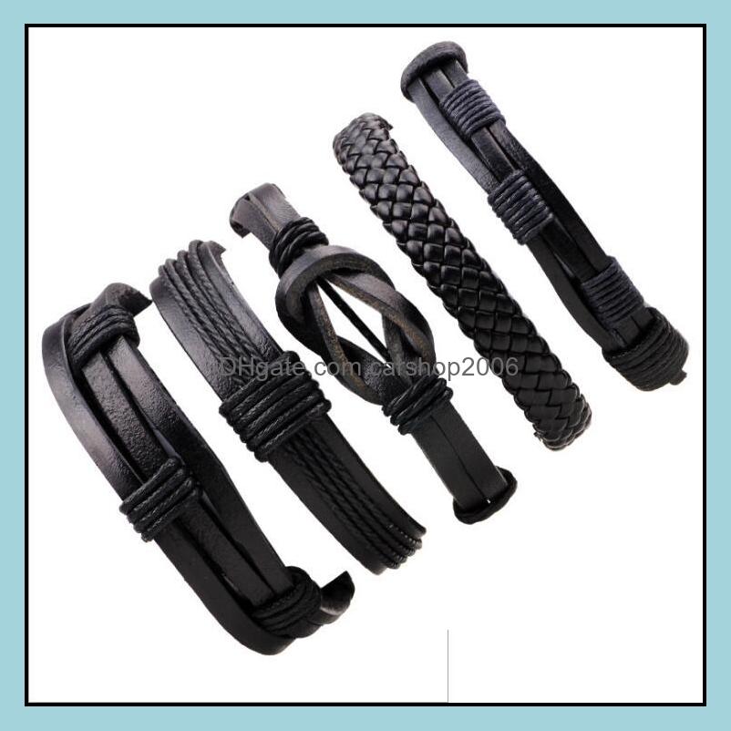 

Charm Bracelets Jewelry Men Leather Handmade Wrap Wristbands Bangles For Fashion Jewerly Wholesale 0775Wh Drop Delivery 2021 2L4Lm
