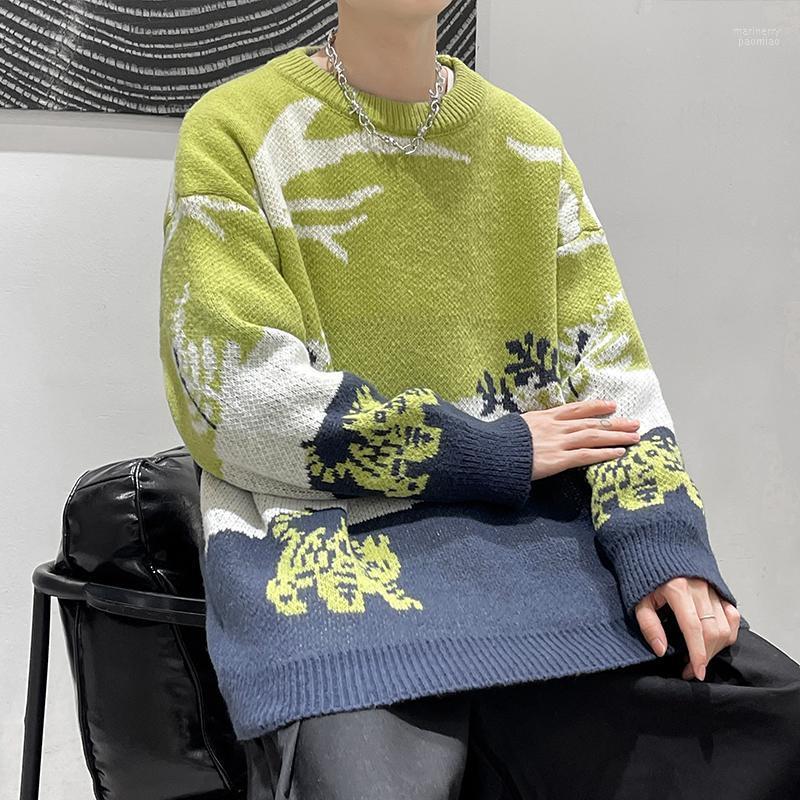 

Men's Sweaters -5XL Plus Size Autumn Winter Vintage Tiger Sweater Men Clothes Pullover Jumper Knitwear XXXXXL Mari22, Orange pullover men