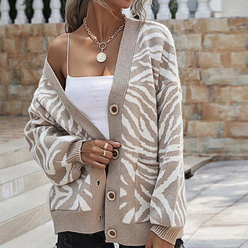 

Women' Knits & Tees Women Lepord Cardigans Spring Autumn Sweater Knitted Cardigan 01Women' Mari22, Khaki