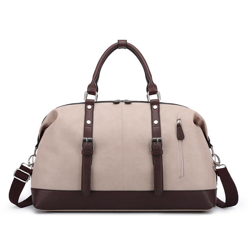 

Duffel Bags Fashion Big Capacity Travel Bag Men Women Hand Luggage Duffle Waterproof Leather Handbag Multifunction Shoulder BagDuffel, Khaki