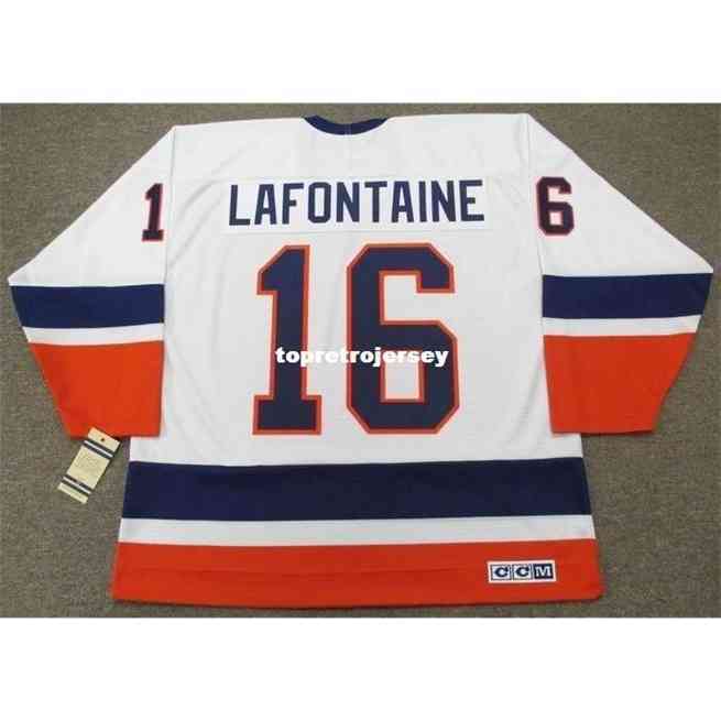 

Wholesale Mens Pat Lafontaine 1990 Ccm Vintage Home Cheap Retro Hockey Jersey, White