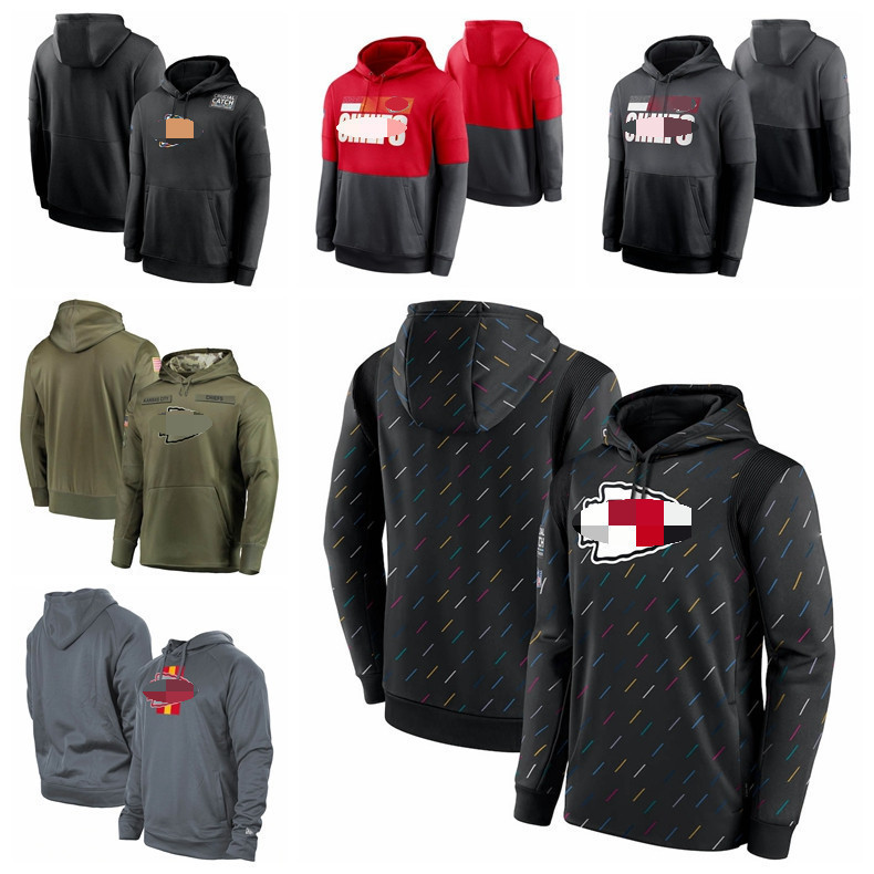 

Kansas City Men Women Youth Chief 2021 Crucial Catch Therma Pullover Football Hoodie Charcoal