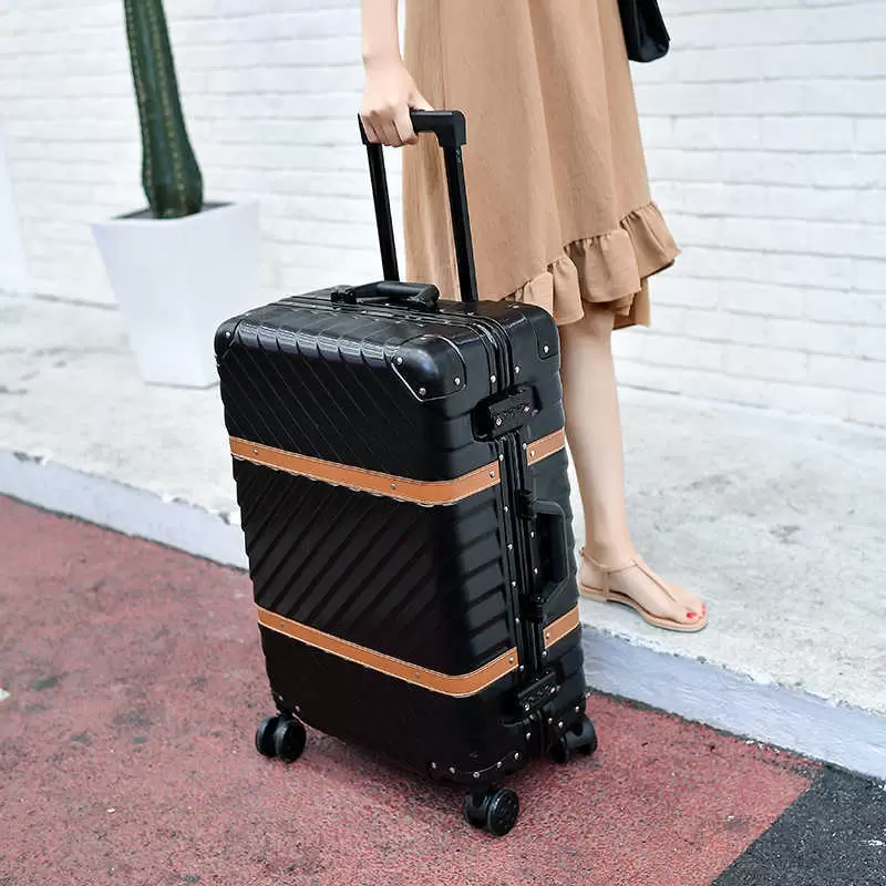 

Suitcases Suitcase Aluminum Frame Trolley Travel Universal Wheel Female 24 Inch Korean Version Male 20 Password Boarding Leather Case 26