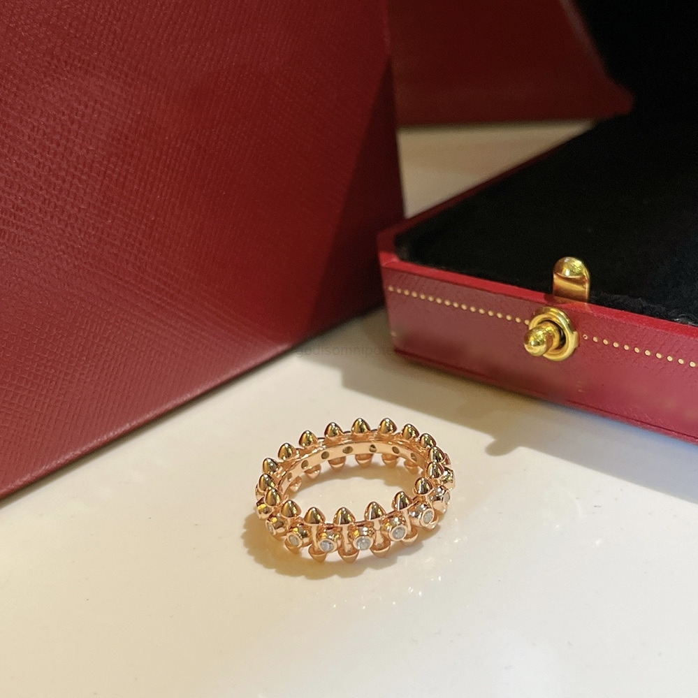 

clash series ring diamonds luxury brand official reproductions Top quality 925 silver 18 K gilded rings brand design new selling diamond