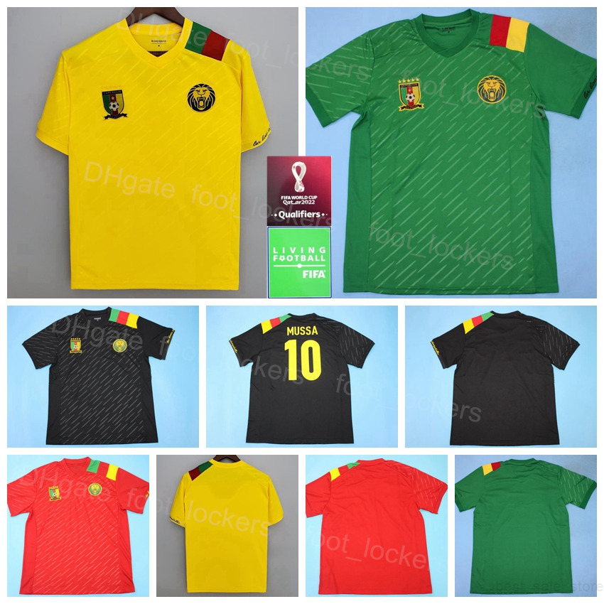 2022 Coupe du monde Qatar Cameroun Soccer 12 Karl Toko Ekambi Jerseys Eric Maxim Choupo-moteur Etoo Ambroise Oyongo 10 Vincent Aboubakar Football