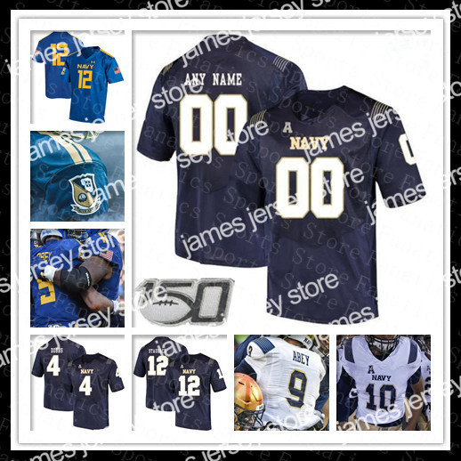 

James Custom 2021 NCAA Navy Midshipmen College Jersey Football Dalen Morris Nelson Smith Mychal Cooper Diego Fagot Tyger Goslin Jamale Carothers, Men blue with 150