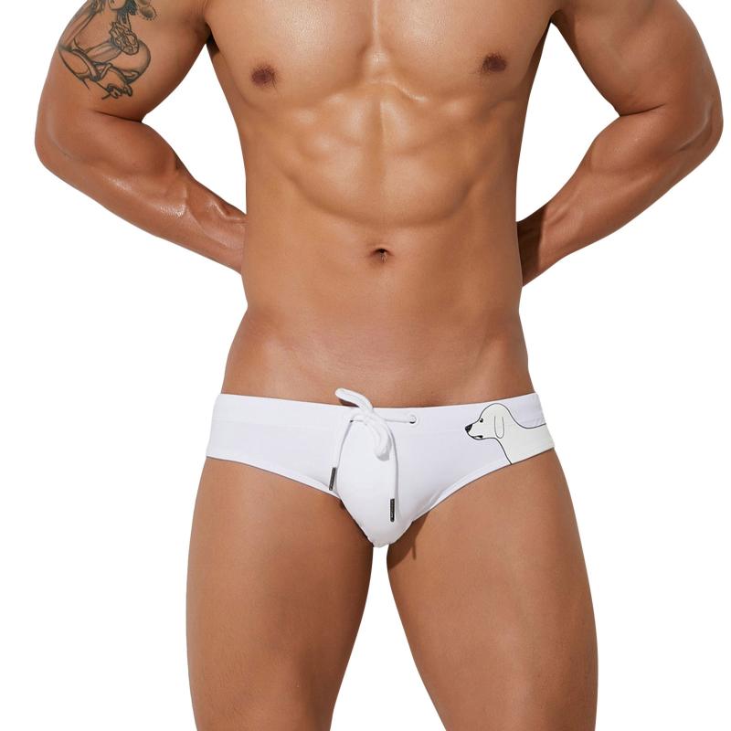 

Men's Shorts Men Sexy Low Waist Underpant Lace Triangular Printing Swimming Summer Short Soft Underwear Trunk ShortMen's, Blue
