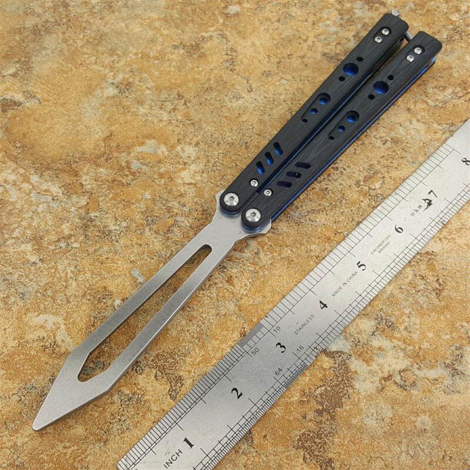 

Theone BRS Replicant Butterfly Trainer Knife Black G10 Titanium Handle D2 Blade Bushing System Folding Knife Survival339r