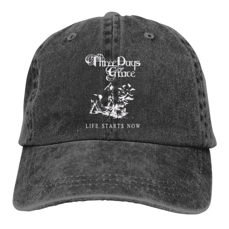 

Berets Three Days Grace Life Starts Now Adult Denim Sun Hat Classic Vintage Adjustable Baseball Cap, Black