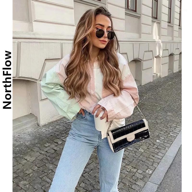 

Women' Blouses & Shirts Northflow Blusas Blouse Patchwork Panelled Loose Boyfriend Mujer De Moda Kimono Cascading Plus Size Womens Tops, Multi