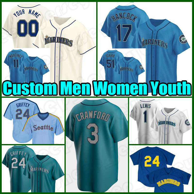 

Baseball Jersey Seattle''Mariners''Custom 24 Ken Griffey Jr 12 Evan White Jersey 1 Kyle Lewis Luis Torrens Jake Fraley Suzuki Ichiro Julio Rodriguez, Custom men cool base(shuishou)