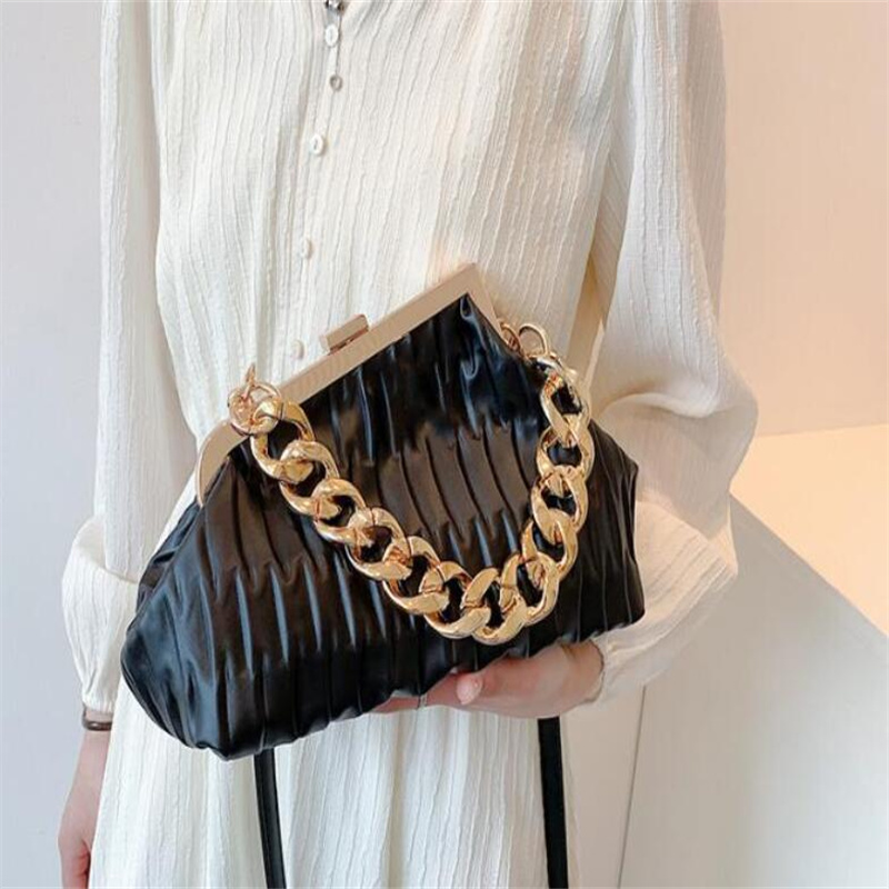 Sacs de soirée de luxe de mode Nouvelle arrivée Petit sac à bandoulière pour femmes Design Selle plissée Cross Body Messenger avec porte-monnaie