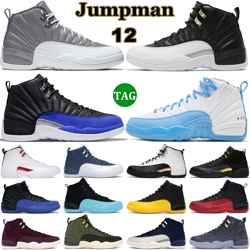 

2022 Jumpman 12 Men Basketball Shoes 12s Playoffs Royalty Taxi Stealth Reverse Flu Game Hyper Royal Twist Dark Concord Mens Trainers Outdoor Sports Sneakers, 16