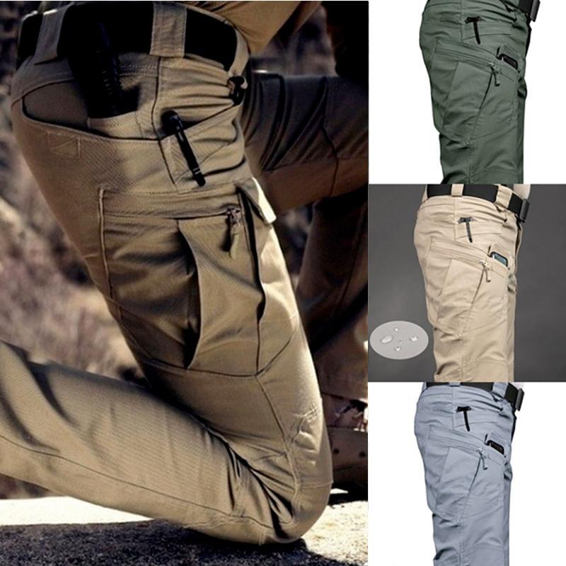 

Men's Pants Classic Tactical Cargo Waterproof Outdoor Hiking Sports Trekking Sweatpants Military Camouflage Multi Pocket Trousers, Black