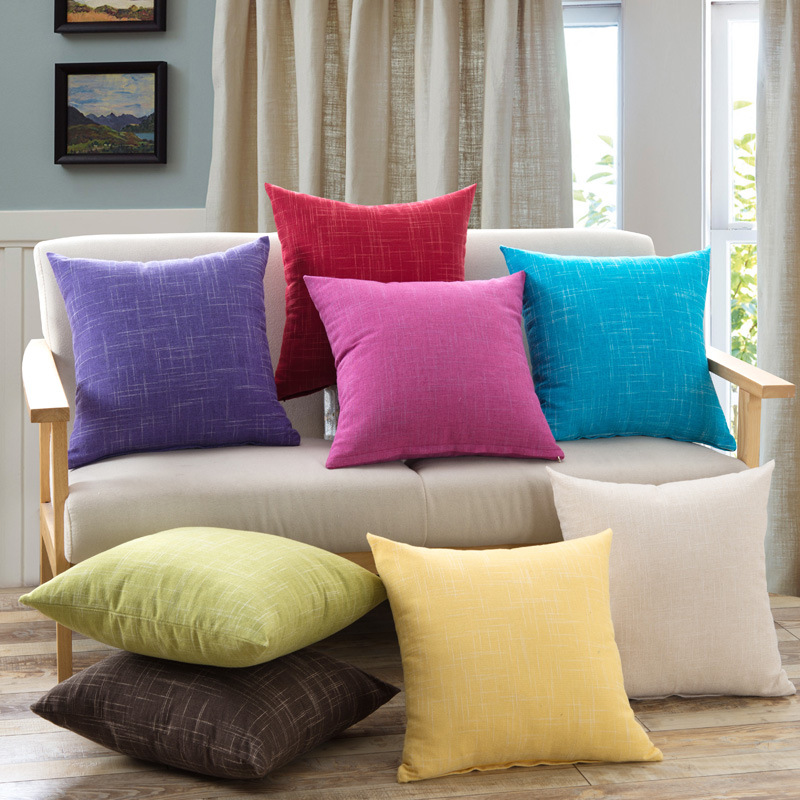 Decorative Pillow Moibu Sofa generation of car waist is a plain cushion mixed batch large pillow slides-image-784059982