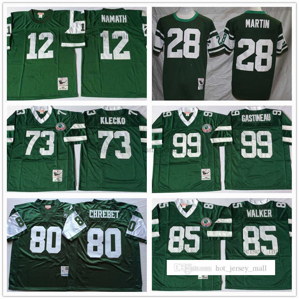 

NCAA Top Vintage Football 90 Dennis Byrd Jersey 12 Joe Namath 99 Mark Gastineau 28 Curtis Martin 73 Joe Klecko 80 Chrebet 85 Wesley Walker Mitchell and Ness, Same as picture