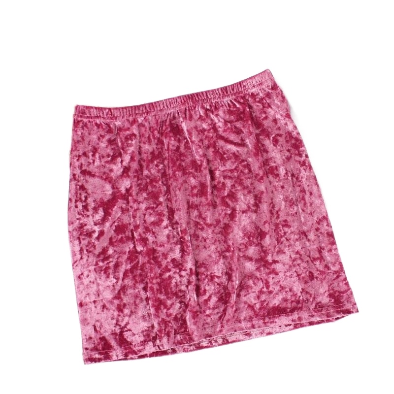 

skirts HOWMAYLEE Cotton Velvet Skirt Women Pink Pencil Casual Mini Female Spring Autumn Winter Soft Thick Fabric High Quality J55L#