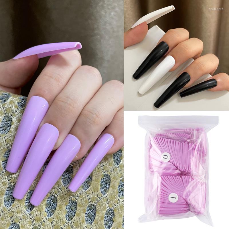 

False Nails 600pcs Candy Color XXL Long Full Cover Ballerina Nail Art Tips Acrylic Manicure Coffin DIY Fake Prud22, 60cblj-07 600pcs