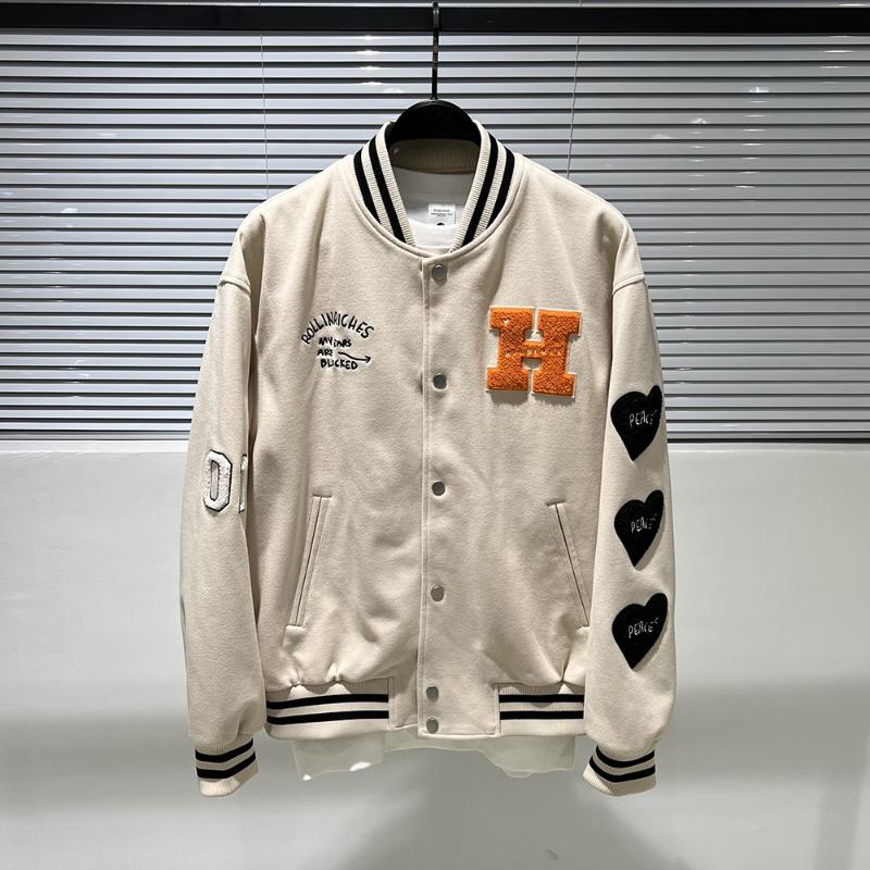 

Men' Jackets Luxury 2022 Men Beige Embroidery Tiger Roll In Riches Varsity Coats & / Down Cotton Warm Winter Thicken A571