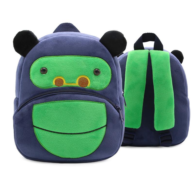 

School Bags Children Backpack Cartoon Orangutan Design Cozy Soft Plush Fabric For Toddler Baby Boy Kindergarten Kids Toys Bag, As pic