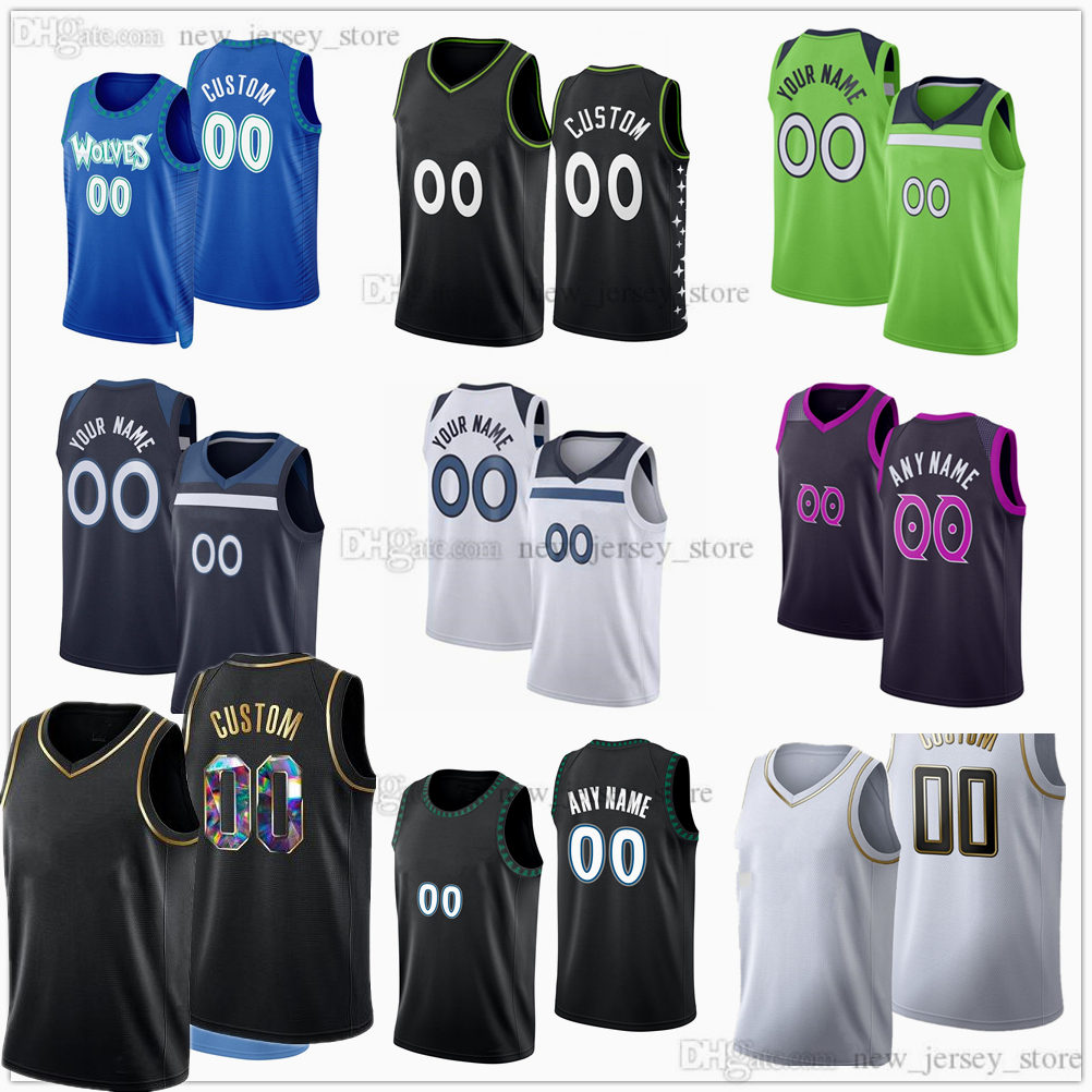 

Custom Printed 75th Golden Black Basketball 1 Anthony Edwards Jerseys 32 Karl-Anthony 0 Towns Russell 22 Patrick Beverley 5 Malik Beasley 12 Prince 6 McLaughlin, Printed (with team logo)
