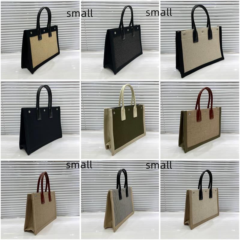

trend Women handbag Rive Gauche Tote shopping bag handbags top linen Large Beach bags Designer travel Crossbody Shoulder satchel Embroidered Raffia Linen Handbags, Straw black
