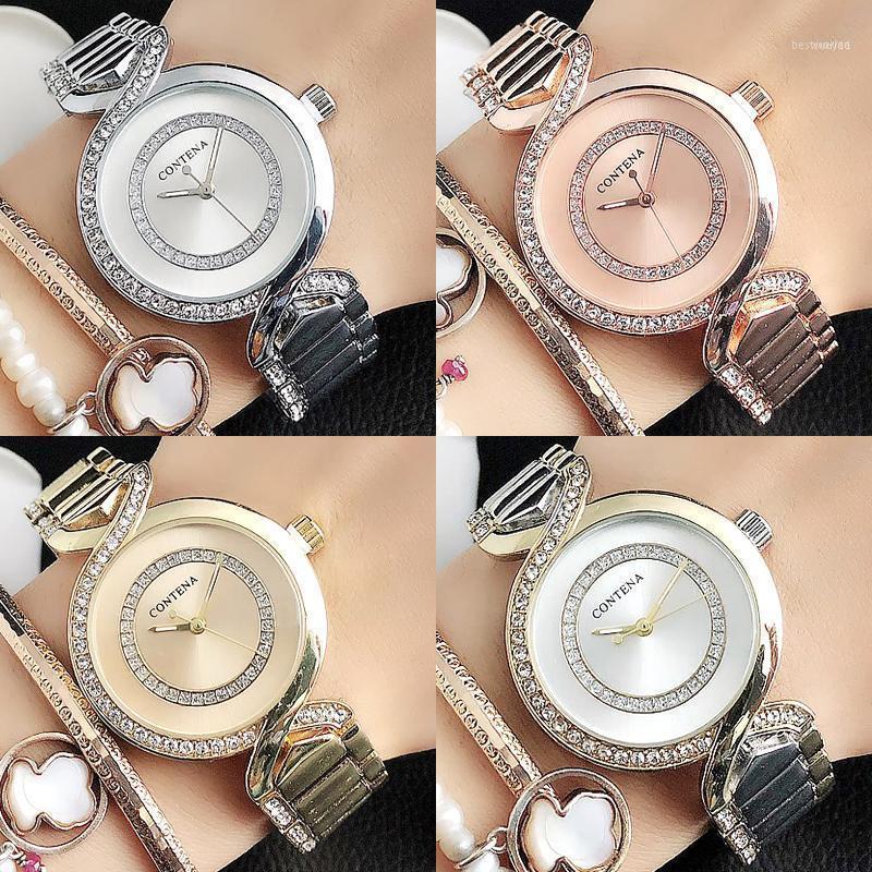 

Wristwatches Luxury Fashion Brand Women Bracelet Watch Stainless Steel Band Waterproof Ladies Watches Quartz Wrist Women's WristwatchesW, No bracelet