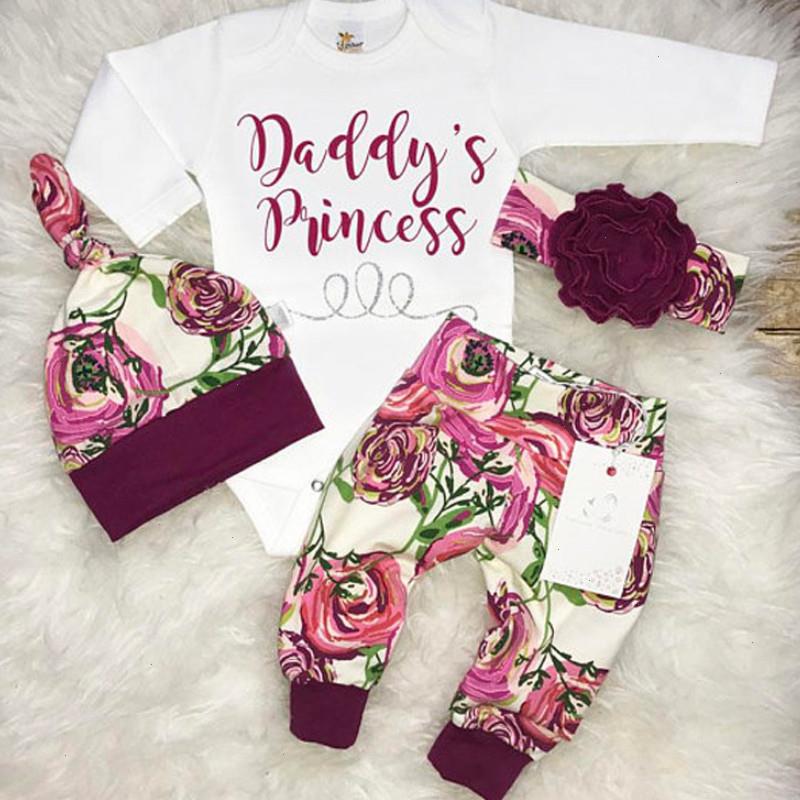 

3pcs Newborn Baby Girls Sets Flower Letter Printed Romper Pants Cute Leggings Hat Outfits Clothes Set Spring Autumn, 9b