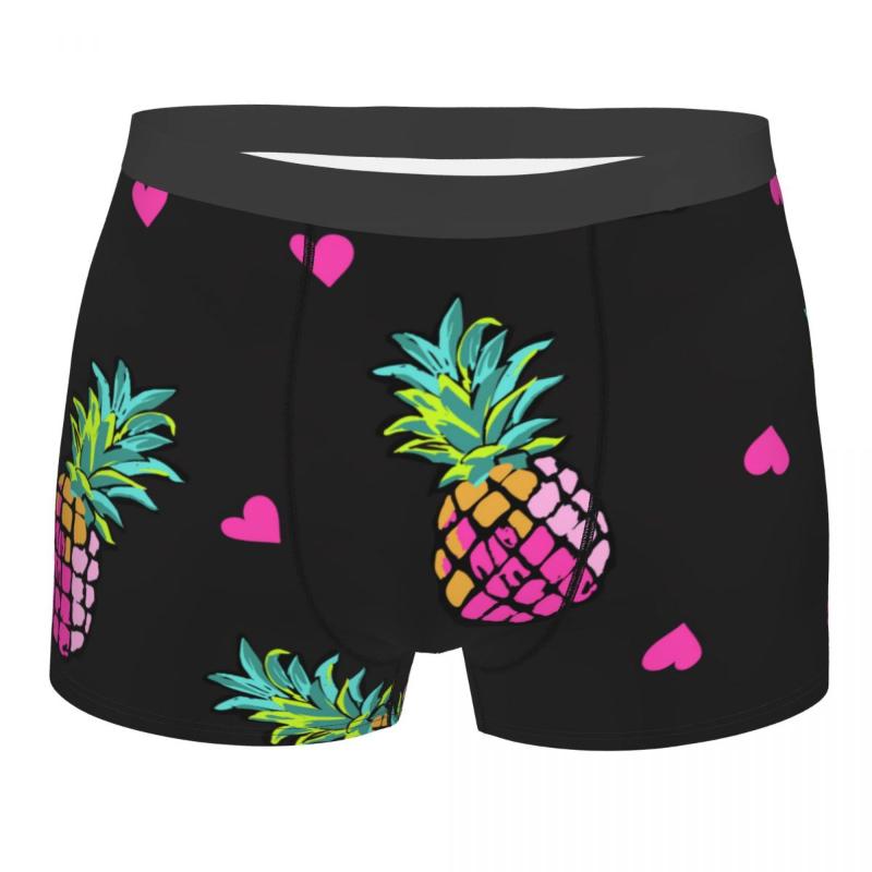 

Underpants Boxershorts Men Comforable Panties Set Pink Hearts And Pineapples Underwear Man BoxerUnderpants, Black