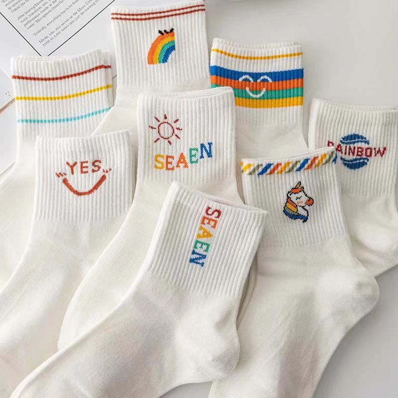 

Designer design Men's Women's 6-Pair Pack Long Socks brand letter printing casual stockings