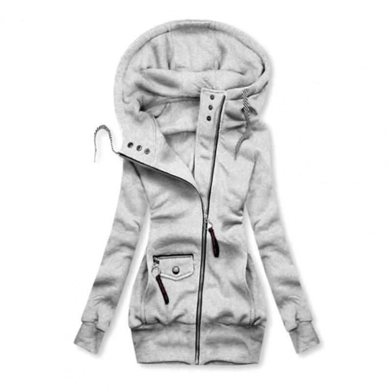 

Women's Jackets Casual Women Coat Solid Color Hooded Pockets Drawstring Winter Jacket For Outdoor Clothing 2022 Black Xxxl