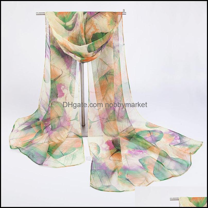 

New -Selling European And American Fashion Scarves Ladies Classic All-Match Leaf Scarf Autumn Winter Sha Drop Delivery 2021 Scarves Wrap