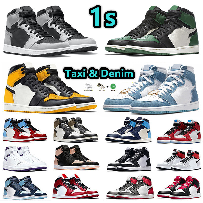 

Denim 1s 1 Taxi Mens Basketball Shoes Lucky Zen Pine Green Rust Shadow 2.0 Silver Toe Fearless Light Smoke Neutral Grey Phantom Obsidian, Color#32