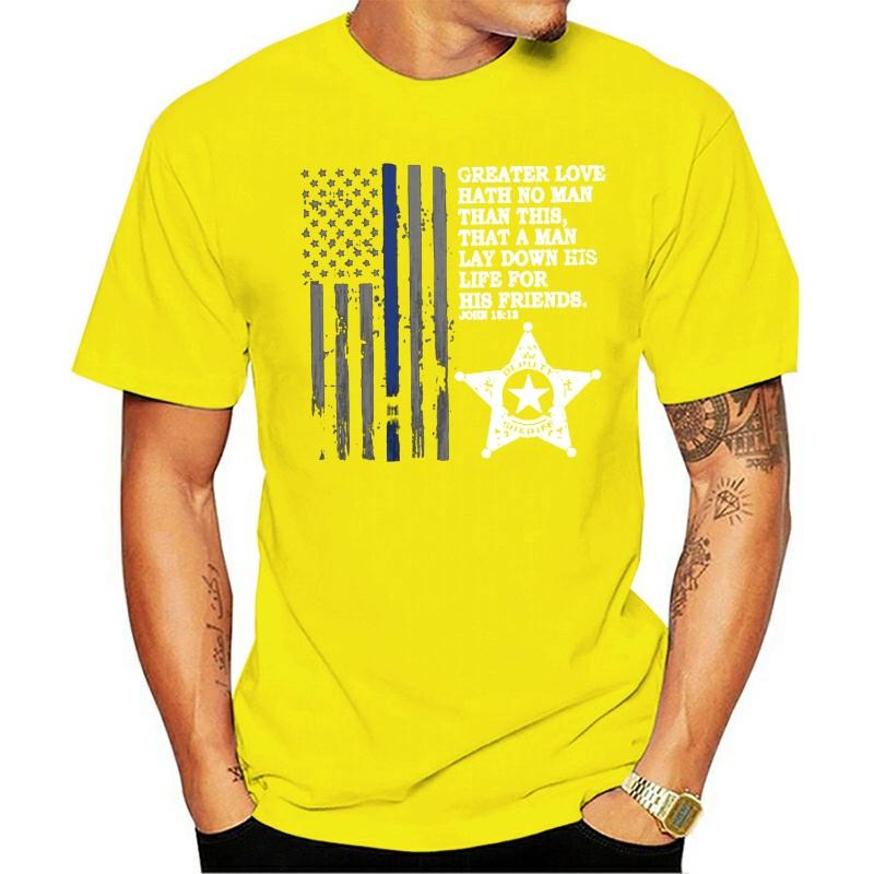 

Men' T-Shirts Memorial In America Thin Blue Line Deputy T Shirt Cop Dad Mummy Border, White