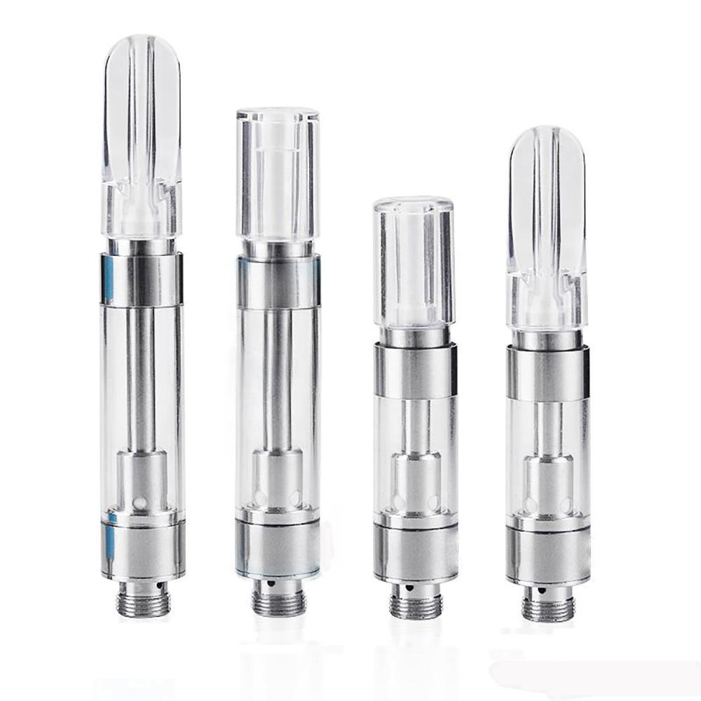 

Disposable Atomizer Vape Cartridge M6T 0.5ml 1.0ml Ceramic Coil Flat Round Tip Plastic Tank for thick Oil 510 Thread Battery